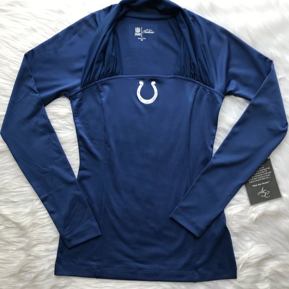NWT Women's NFL Indianapolis COLTS Long Sleeve Fitted Top Shirt - XS - Picture 2 of 8